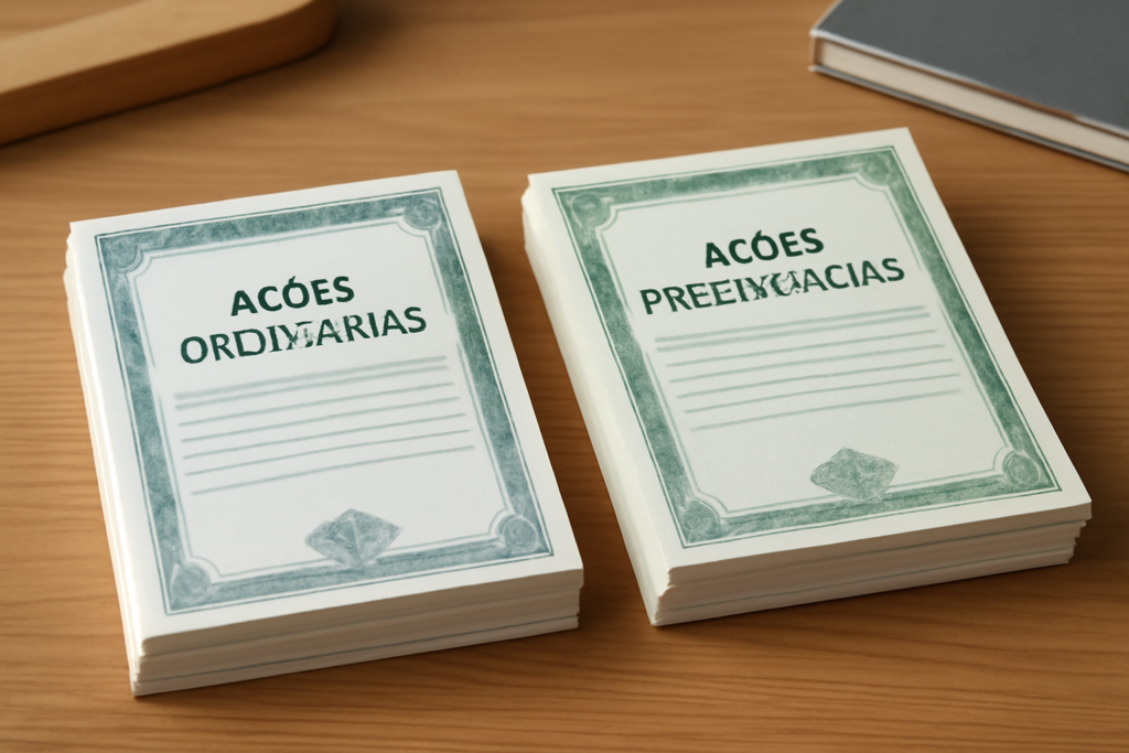 diferença entre açoes ordinarias e preferenciais